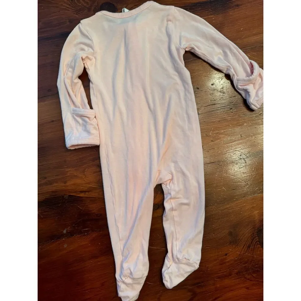 Kate Quinn light pink bamboo footed one piece zipper size 3-6 months